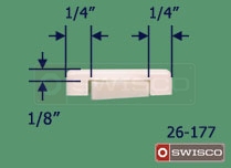 Profile of the 26-177 top tilt latch with additional measurements.