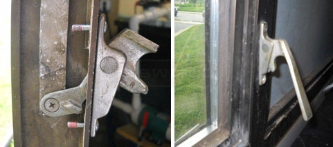 User submitted photo of their broken window latch handle.