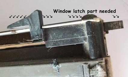 User submitted photo of the side view of their Acorn tilt window latch.