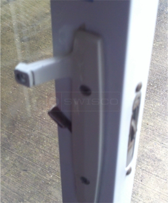 A customer submitted photo of a screen door handle.