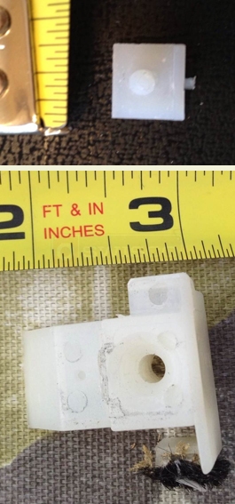 A customer submitted photo of a top sash guide.