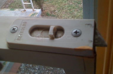 A customer submitted photo of a window tilt latch.