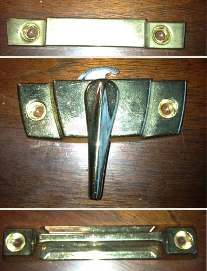 A customer submitted photo of a window lock, keeper, and lift.
