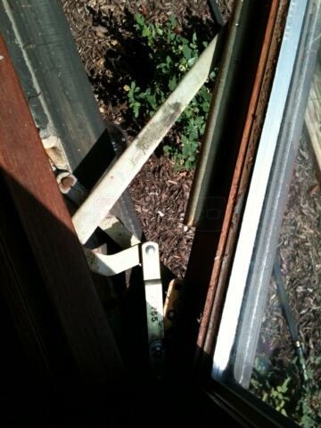 A customer submitted photo of window operator arms.