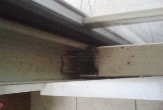 A customer submitted photo of a window sash.