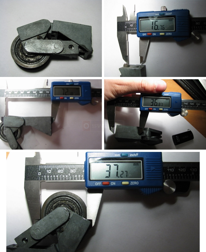User submitted photos of a glass door roller.
