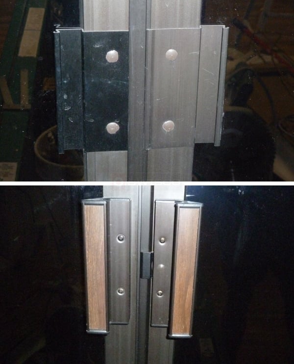 User submitted photos of a patio door handle.