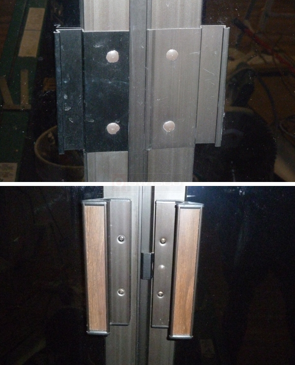 User submitted photos of a patio door handle.