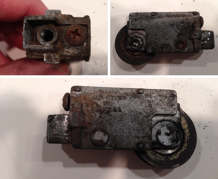 User submitted photos of a sliding door roller.