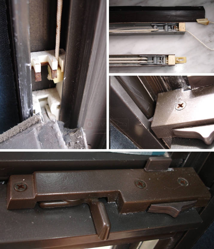 User submitted photos of window hardware.