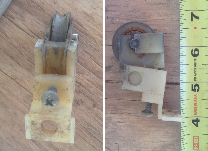 User submitted photos of a sliding door roller.