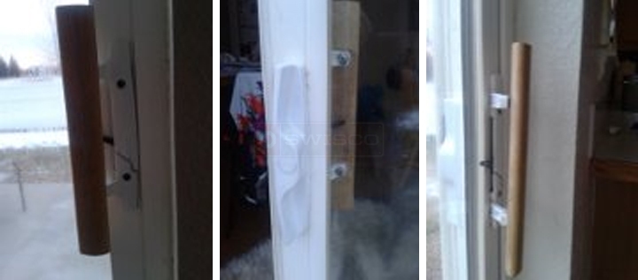 User submitted photos of a patio door handle.