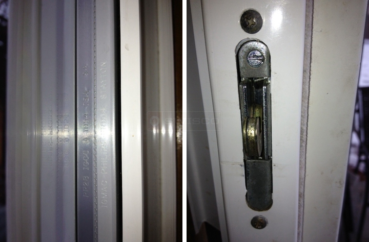 User submitted photos of sliding door hardware.
