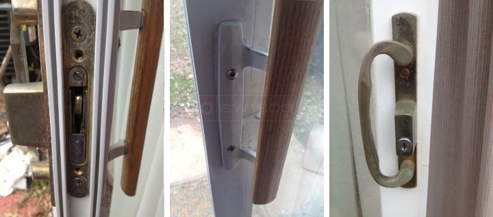 User submitted photos of patio door handles.
