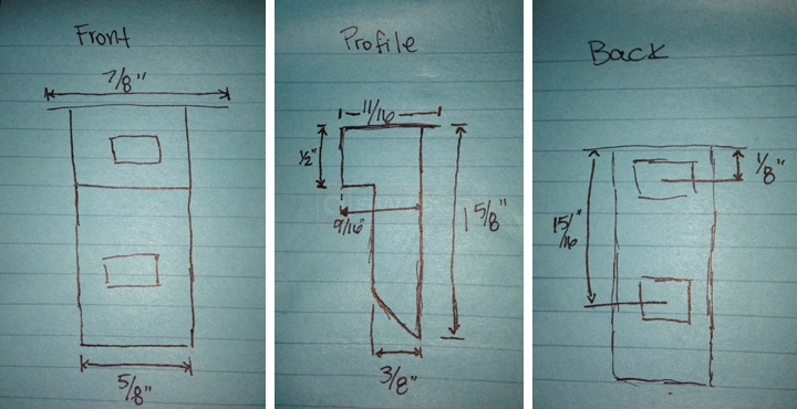 User submitted diagrams of a sash guide.