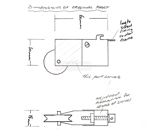 User submitted a photo and diagram of a sliding door roller.