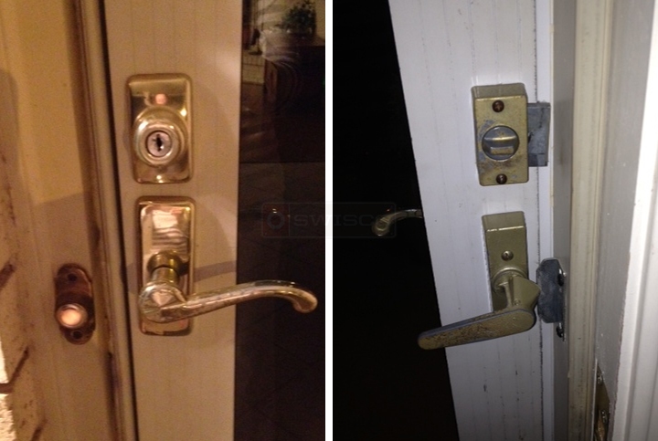 User submitted photos of storm door handles.