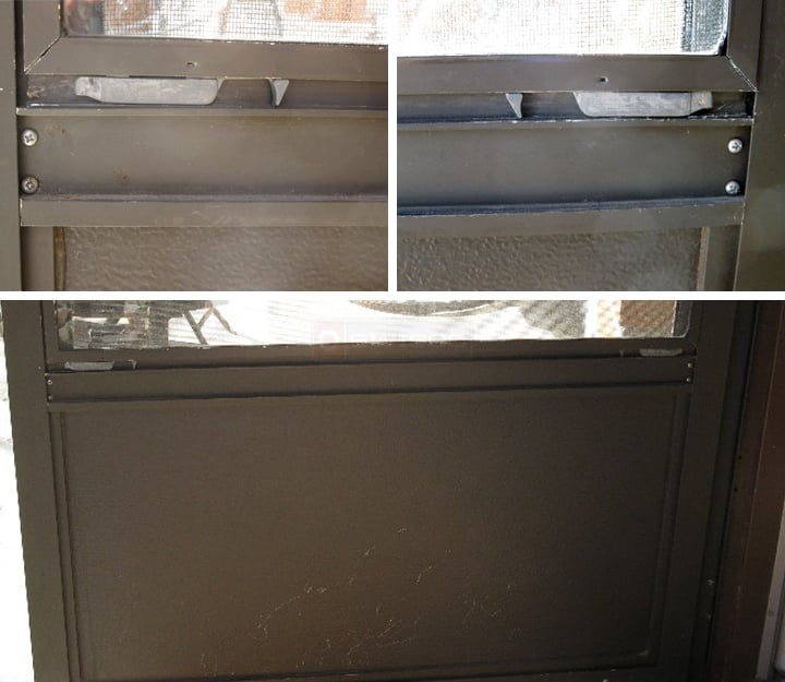 User submitted photos of a screen door latch.