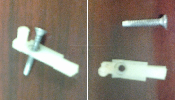 User submitted photos of storm door hardware.
