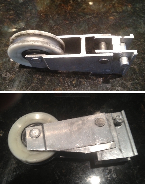 User submitted photos of a sliding door roller.