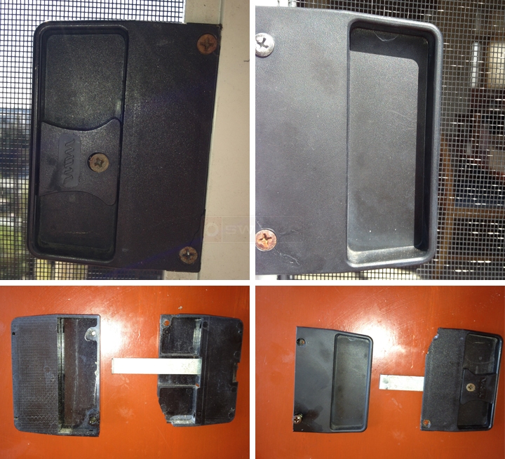 User submitted photos of a screen door latch.