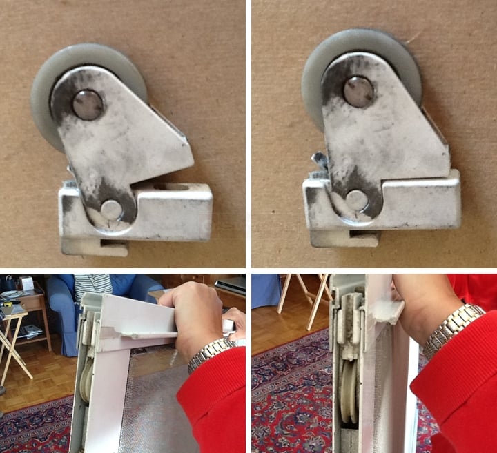 User submitted photos of a screen door rollers.