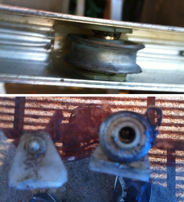 User submitted photos of a patio door rollers.