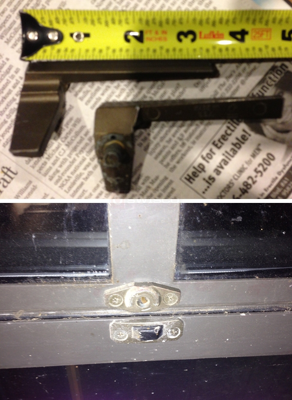 User submitted photos of window hardware.