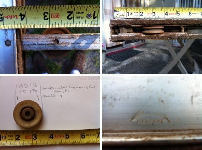 User submitted photos of sliding door hardware.