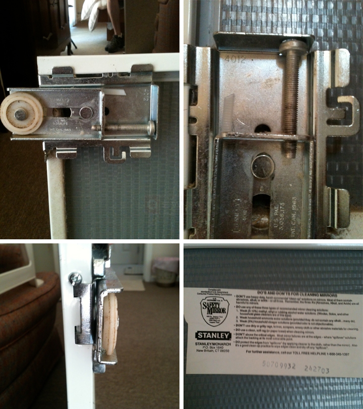 User submitted photos of a closet door roller.