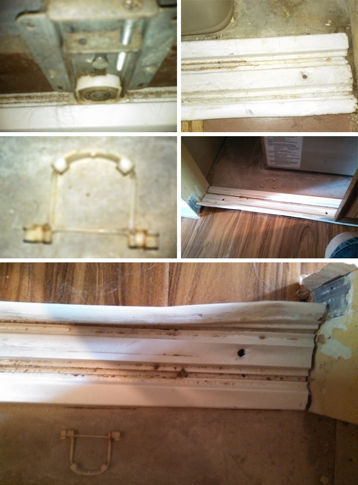 User submitted photos of mirror door hardware.