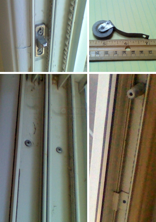 User submitted photos of patio door hardware.