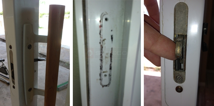 User submitted photos of patio door hardware.