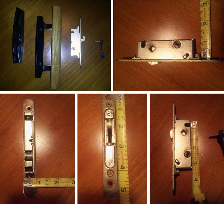 User submitted photos of patio door hardware.