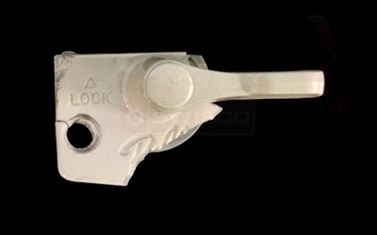 Picture of Pella Window lock swisco <a href='http://www.swisco.com/Pella-Lock_Keeper/pd/Hung_Sliding-Replacement-Sweep-Locks_Keepers/90-213'>90-213</a> in silver.