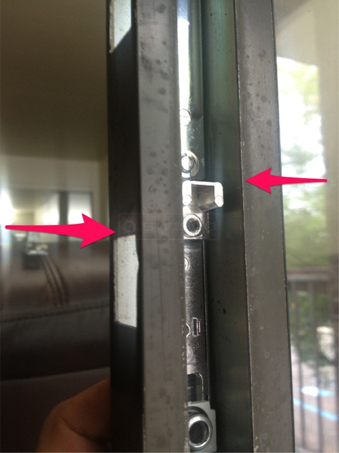 User submitted a photo of patio door hardware.