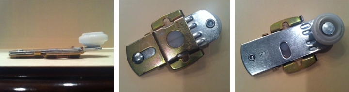 User submitted photos of closet door hardware.
