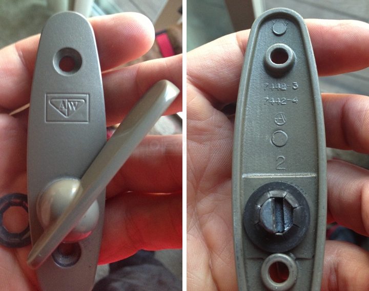 User submitted photos of a patio door lock.