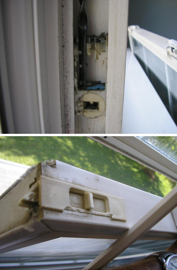User submitted photos of window hardware.