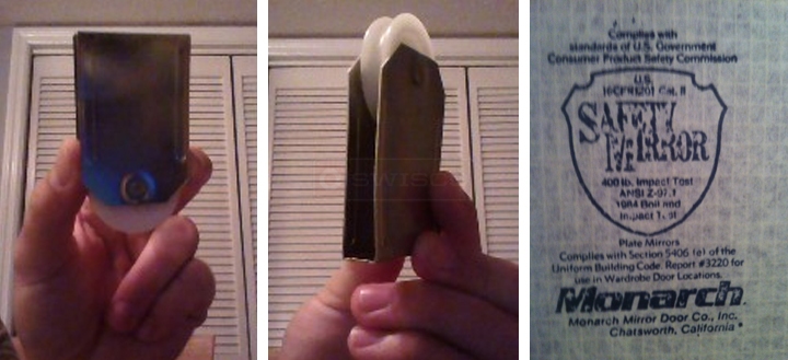 User submitted photos of a mirror door roller.