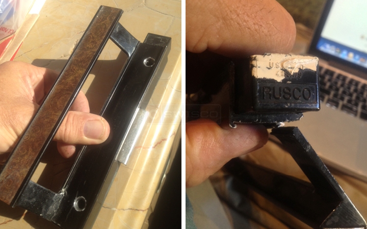 User submitted photos of a patio door handle.