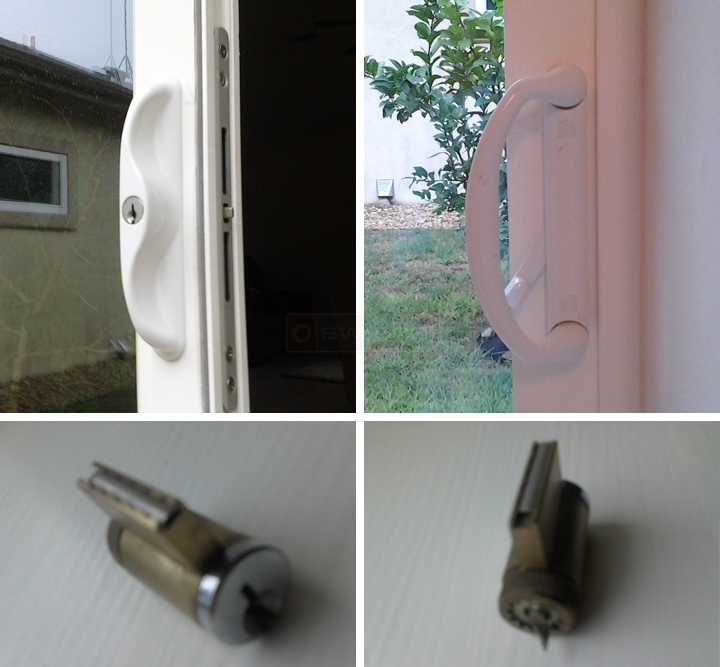 User submitted photos of patio door hardware.