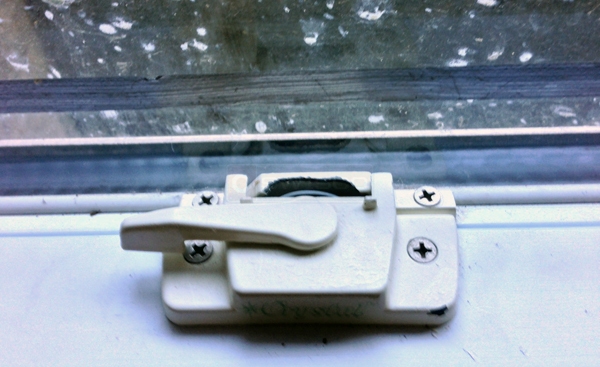 User submitted photos of a window lock and keeper.