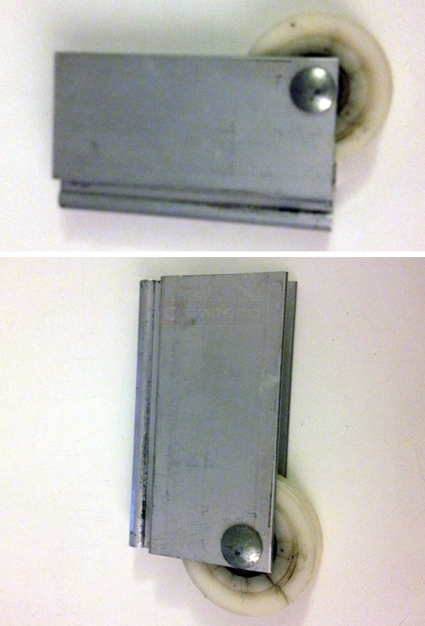 User submitted photos of a closet door roller.