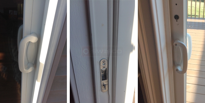 User submitted photos of patio door hardware.
