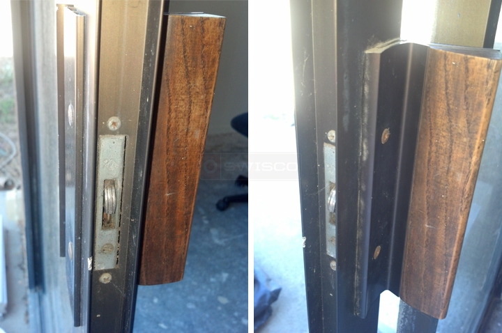 User submitted photos of patio door hardware.