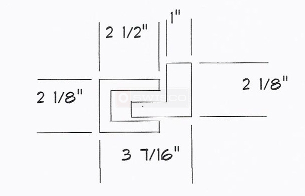 User submitted a diagram of lavatory partition hardware.