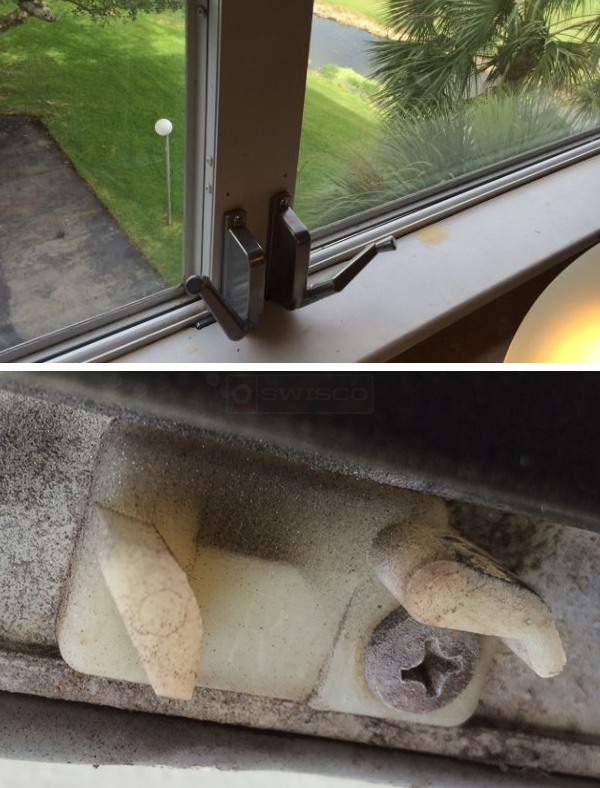 User submitted photos of window hardware.