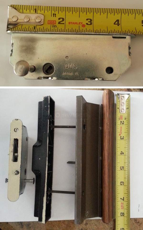 User submitted photos of patio door hardware.