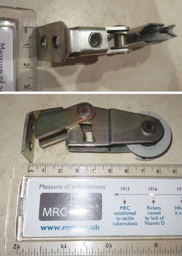 User submitted photos of closet door rollers.